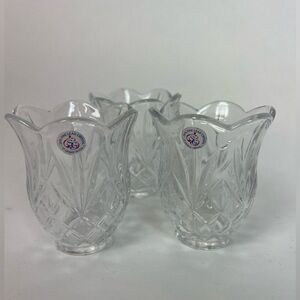 St Georg Crystal 4" Vase Hurricane Candle Vase set of 3